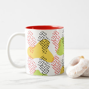 Taza Bicolor Patrón moderno abstracto de acuarela