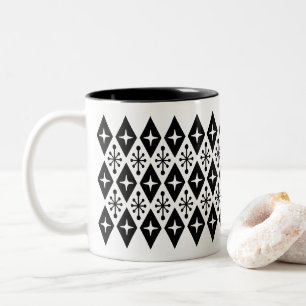 Taza Bicolor Patrón moderno de estreno de diamantes de mediados