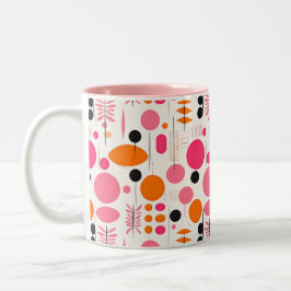 Taza Bicolor Patrón moderno de mediados del siglo XX Pastel Boh
