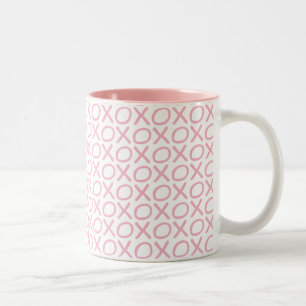 Taza Bicolor Patrón moderno simple El día de San Valentín XOXO 