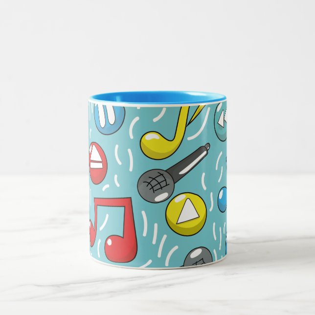 Taza Bicolor Patrón musical (Centro)