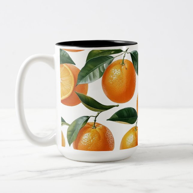 Taza Bicolor Patrón naranja (Izquierda)