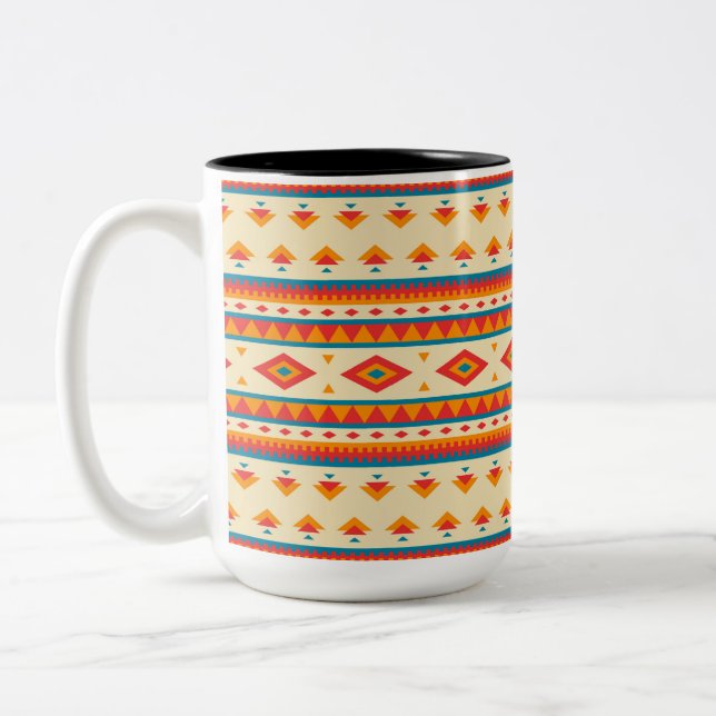 Taza Bicolor Patrón nativo americano (Izquierda)