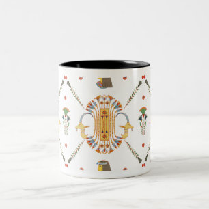 Taza Bicolor Patrón ornamental de Egipto sin costura