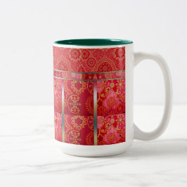 Taza Bicolor Patrón Oro Rojo ORIENTAL - Mug, Cup