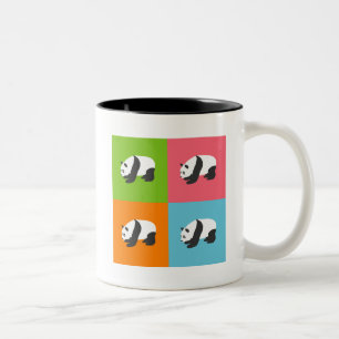 Taza Bicolor Patrón Panda