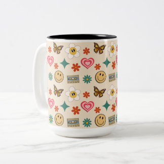 Taza Bicolor Patrón retro 01