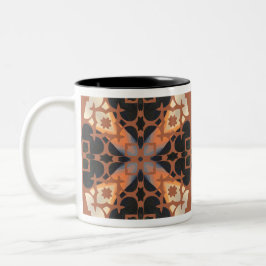 Taza Bicolor Patrón Retro Tan