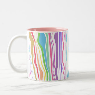 Taza Bicolor patrón retro vintage abstracto de café de dos tono