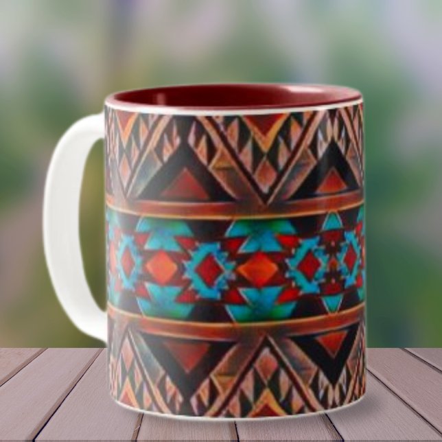 Taza Bicolor Patrón rústico del sudoeste (Subido por el creador)