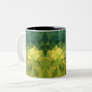 Taza Bicolor Patrón verde amarillo