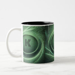 Taza Bicolor patrón verde neto