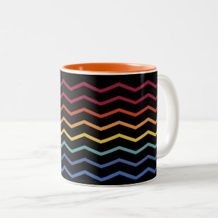 Taza Bicolor Patrón Zigzag colorido moderno