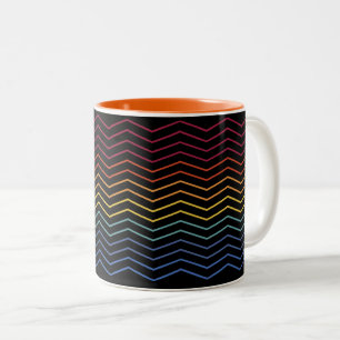 Taza Bicolor Patrón Zigzag colorido moderno