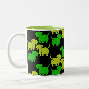 Taza Bicolor Patrones de perro de Dachshund alemanes