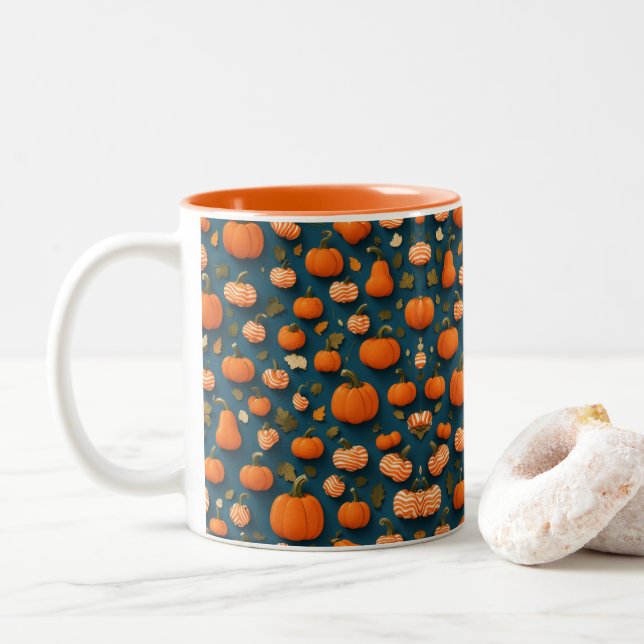 Taza Bicolor Patrones sin mar (Con donut)
