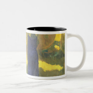 Taza Bicolor Paul Gauguin el tres mujeres de Tahitian contra