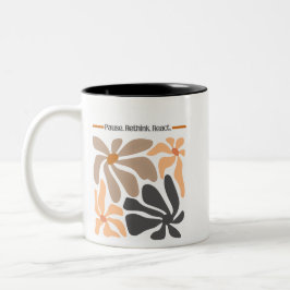Taza Bicolor Pausa. Repensar. Reaccionar.