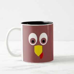 Taza Bicolor Pavo de Acción de Gracias Cara