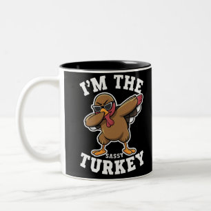 Taza Bicolor Pavo descarado coincidente fiesta de Acción de Gra