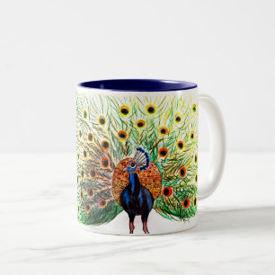 Taza Bicolor Pavo real