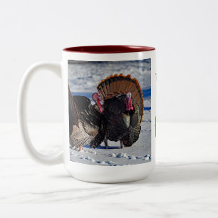 Taza Bicolor Pavos salvajes