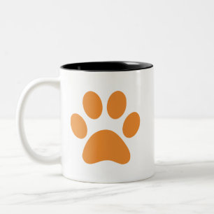 Taza Bicolor Paw Print Coffee Mug