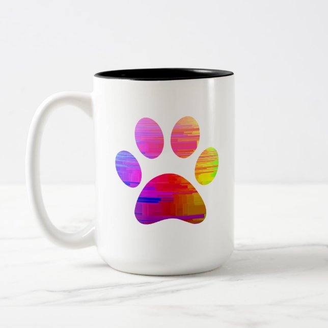 Taza Bicolor Paw Print Coffee Mug (Izquierda)
