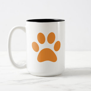 Taza Bicolor Paw Print Coffee Mug