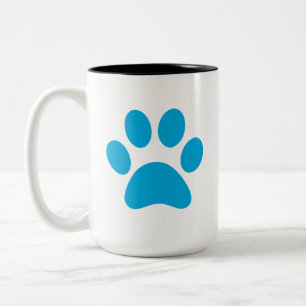 Taza Bicolor Paw Print Coffee Mug