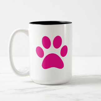 Taza Bicolor Paw Print Coffee Mug
