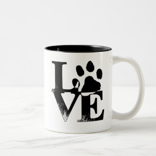 Taza Bicolor Paw Print Mug