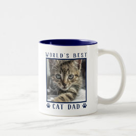 Taza Bicolor Paw Prints del Mejor Papá Gato del Mundo Foto de M