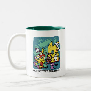 Taza Bicolor Paw-sitivamente Espantoso Gatos Monstruosos de H