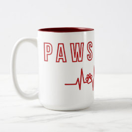 Taza Bicolor Paws and Love Cute Pet Lover Typography Animal lov