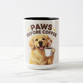 Taza Bicolor Paws Before Coffee Mug