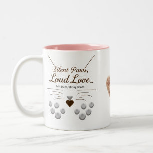 Taza Bicolor Paws silenciosos, amor fuerte - Gato de oro de luj