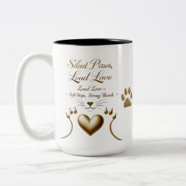 Taza Bicolor Paws silenciosos, amor fuerte - gato Minimalista