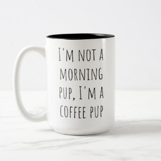 Taza Bicolor Pawsitive Punny Coffee Cup - Cute Dog Wordplay