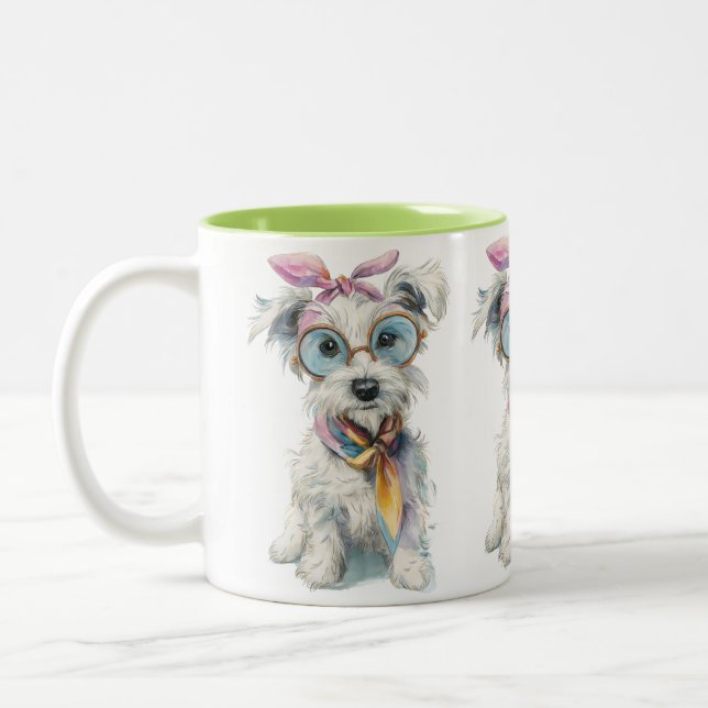 Taza Bicolor Pawsitively Sassy – Whimsical Dog  (Izquierda)