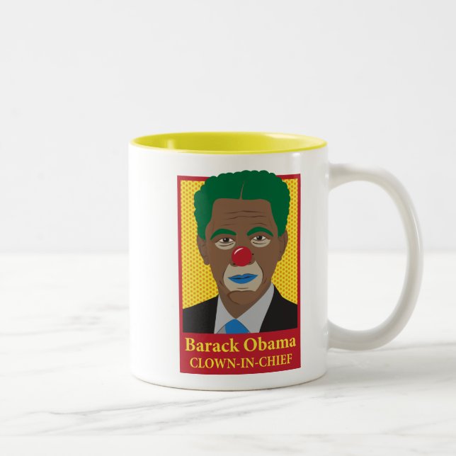 Taza Bicolor Payaso de Barack Obama (Derecha)