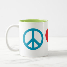 Taza Bicolor Paz, amor, aguacate 11oz