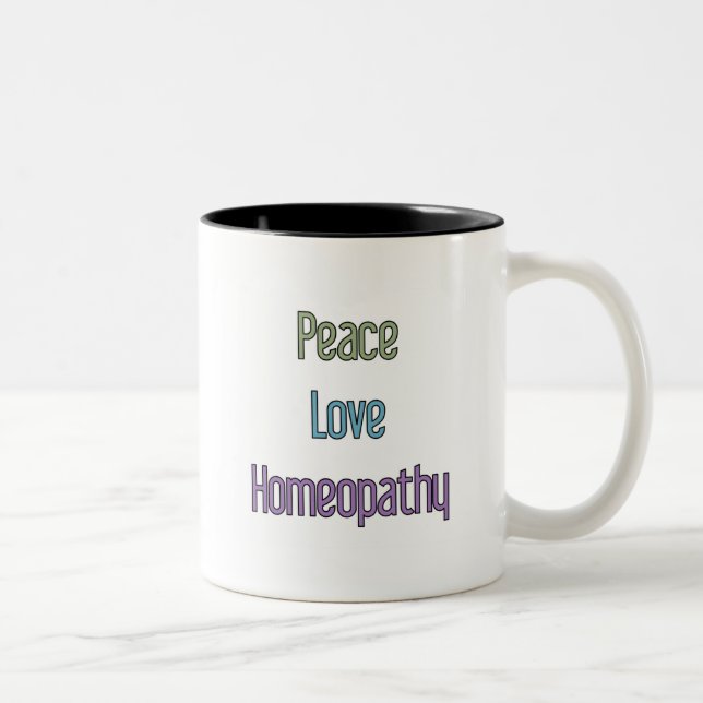 Taza Bicolor Paz, amor, homeopatía (Derecha)
