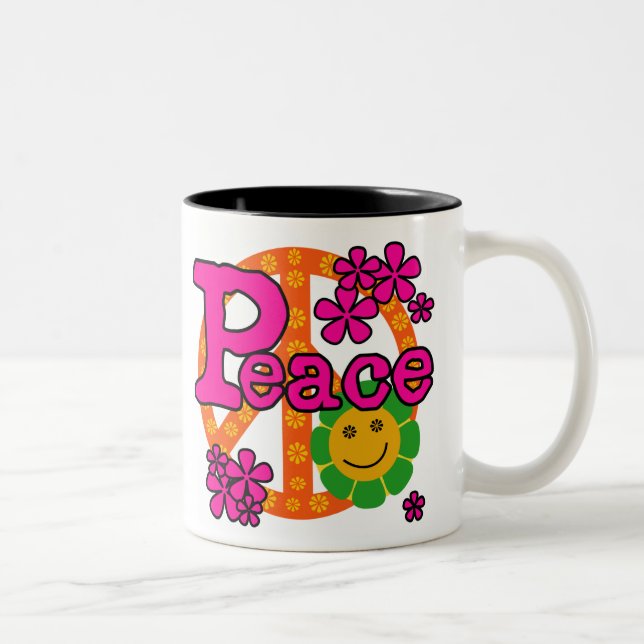 Taza Bicolor paz del estilo 60s (Derecha)