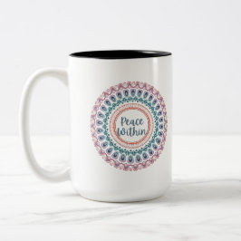 Taza Bicolor Paz en Pastel Mandala