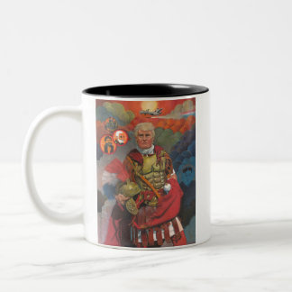 Taza Bicolor Paz mediante Ilustracion de fuerza2