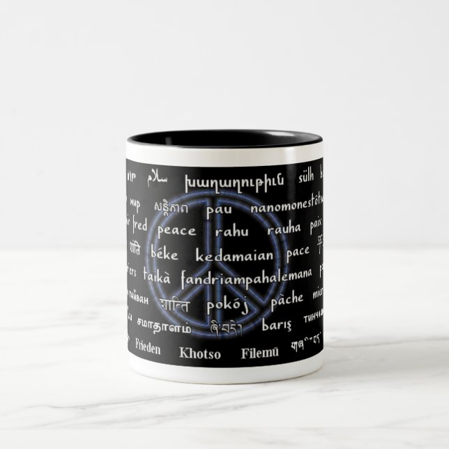 Taza Bicolor Paz multilingüe (Centro)