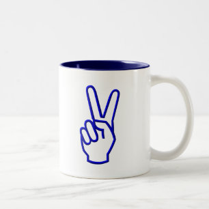 Taza Bicolor Paz o V por victoria