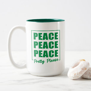 Taza Bicolor Paz Paz Paz Por Favor