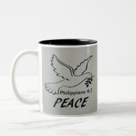 Taza Bicolor Peace Dove Mug with Scripture